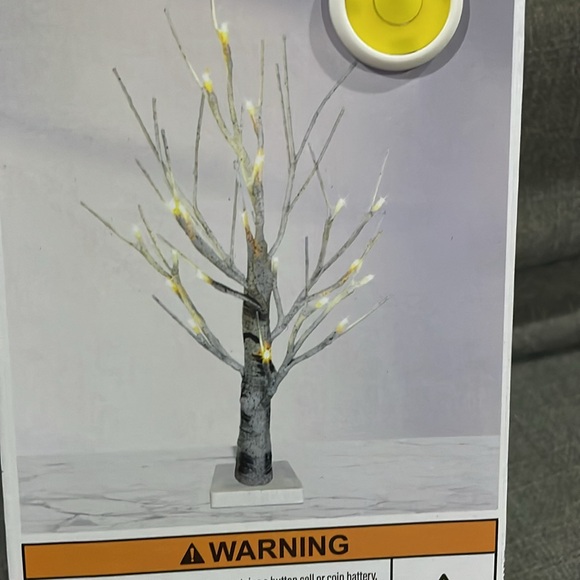 Indoor Christmas Light Up LED Faux Birch Trees, 24” - Picture 5 of 10